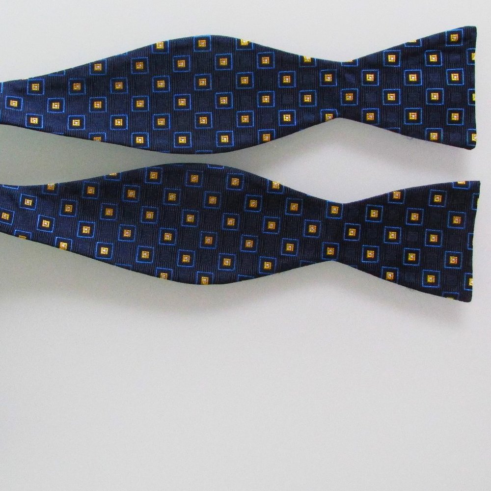 Black Brown Self-Tie Silk Bow Tie